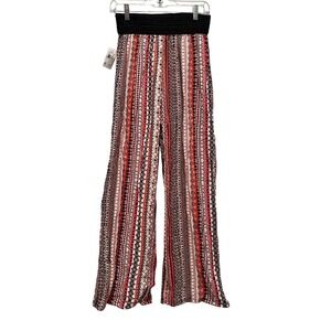 Vanity Boho Tribal Print Wide Leg Pants NWT Medium Festival Hippe Lounge